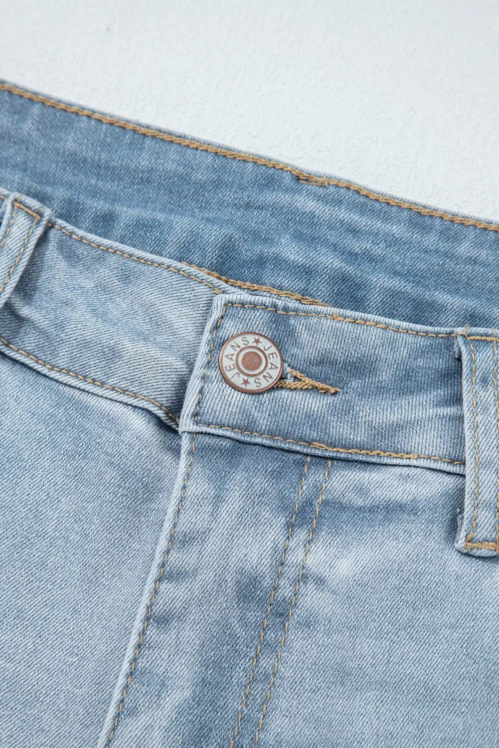 Beau Blue Mid Rise Ankle-Length Distressed Skinny Jeans Dear-Lover Dropshipping