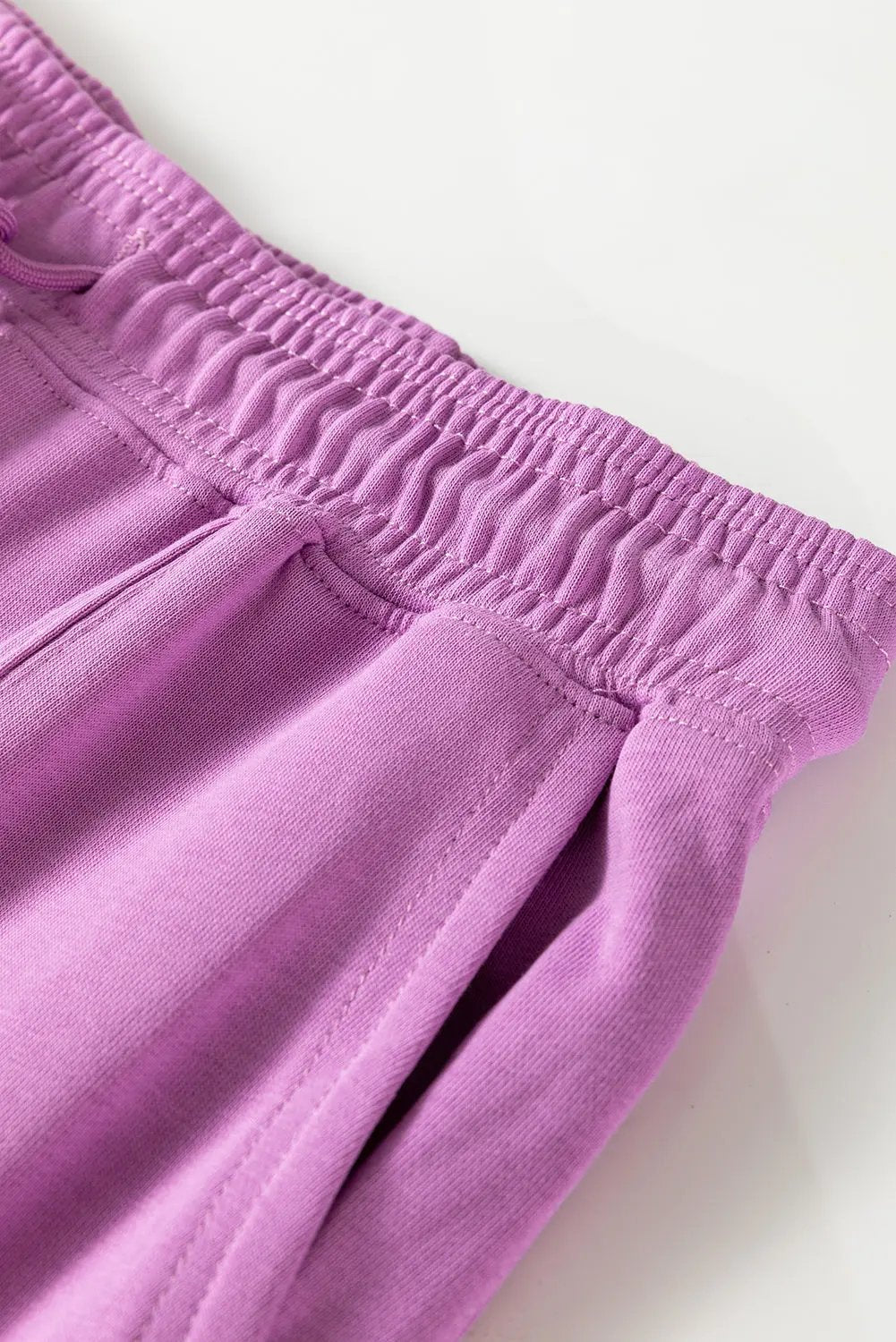 Lilac Drawstring Elastic Waistband Solid Color Jogger Pants Dear-Lover Dropshipping