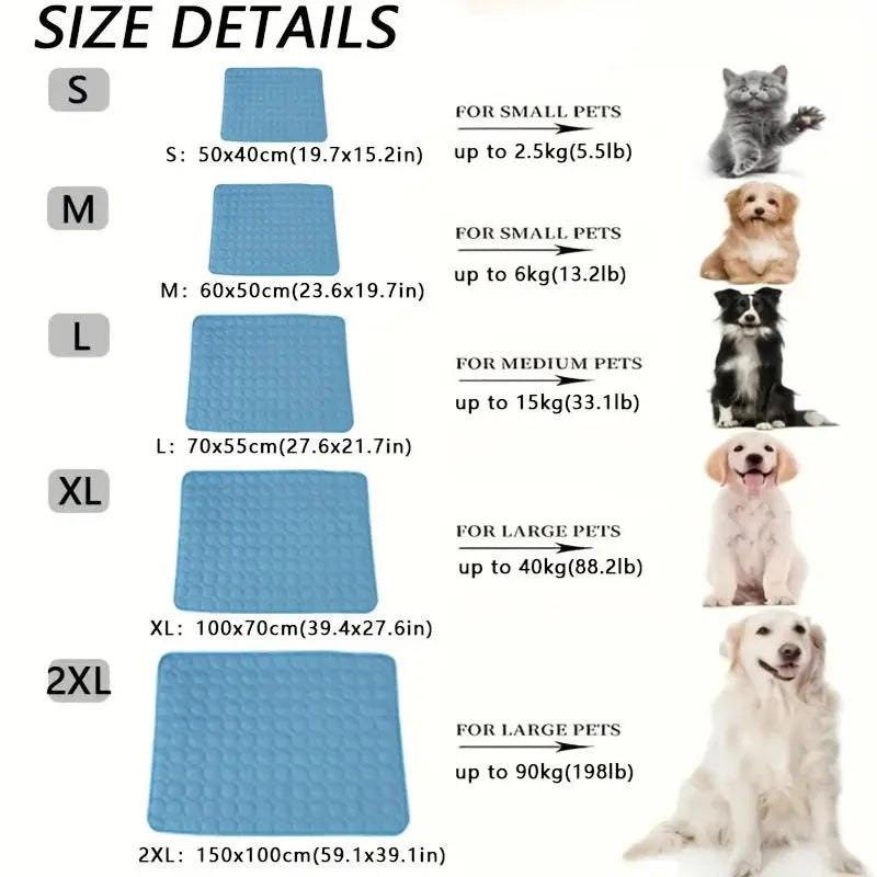Dog Cooling Mat Summer Pet Cold Bed Extra Large For Small Big Dogs Pet Accessories Cat Durable Blanket Sofa Cat Ice Pad Blanket SURLYPETS Store