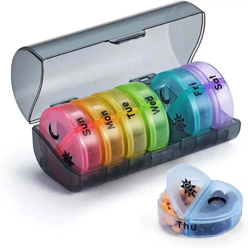 Pill Cutter With Invisible Storage Box Portable 2 In 1 Mini Drug Tablet Medicine Small Small Medicine Box Health Care Pills Case UNTIOR Magic Life Store Store