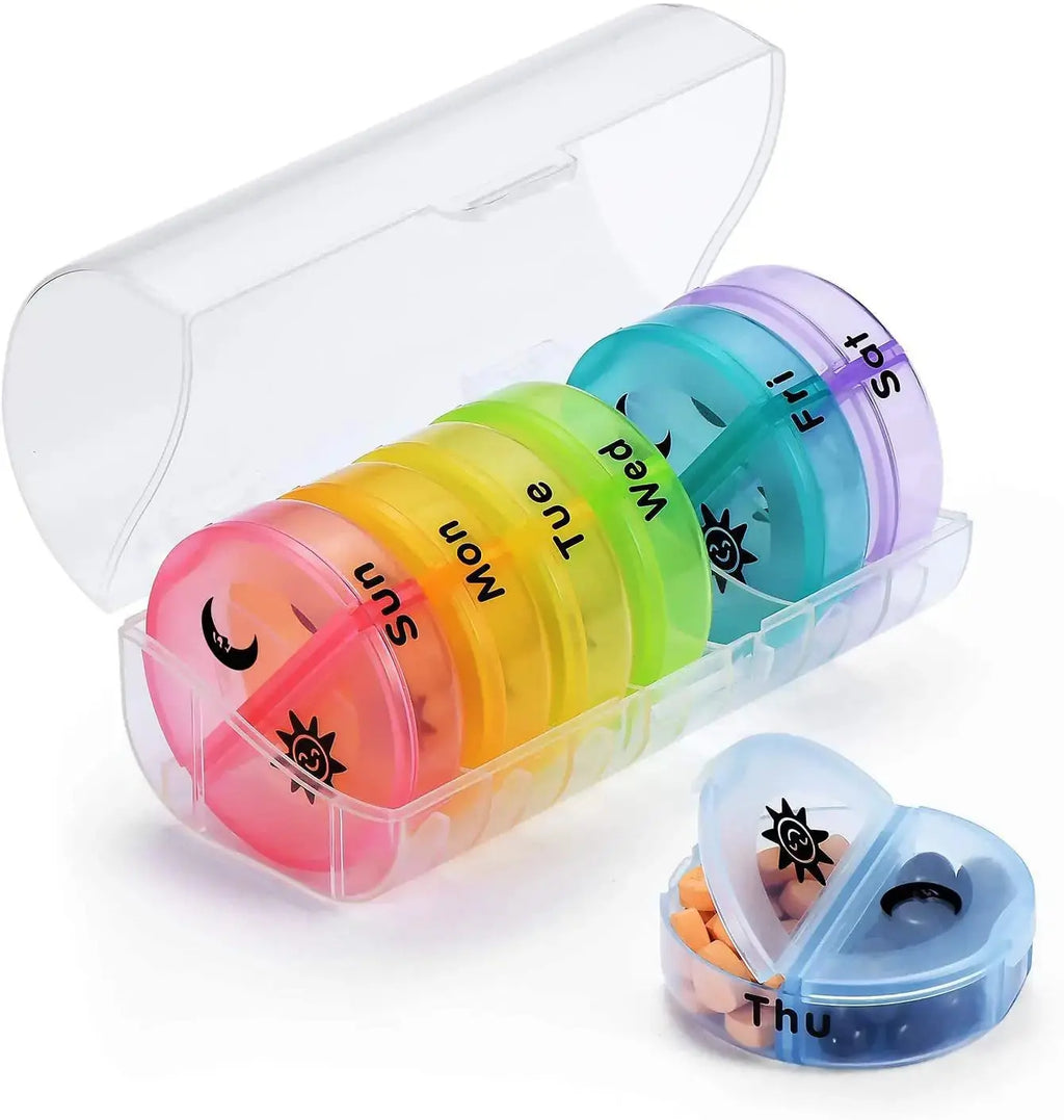 Pill Cutter With Invisible Storage Box Portable 2 In 1 Mini Drug Tablet Medicine Small Small Medicine Box Health Care Pills Case UNTIOR Magic Life Store Store