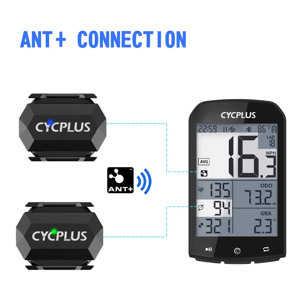 CYCPLUS Cadence Speed Dual Sensor Bike Computer Speedometer ANT+ Bluetooth Waterproof GPS Cycling Bicycle Accessories CYCPLUS Choice Store