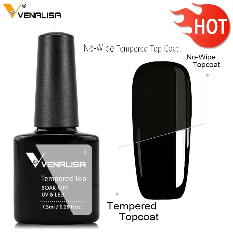 Hot Sell Venalisa Nail Art 7.5ml Tempered Top Coat Matt Top Primer Base Coat Color Gel Nail Polish UV Gel Soak Off Manicure VENALISA & CANNI Official Store