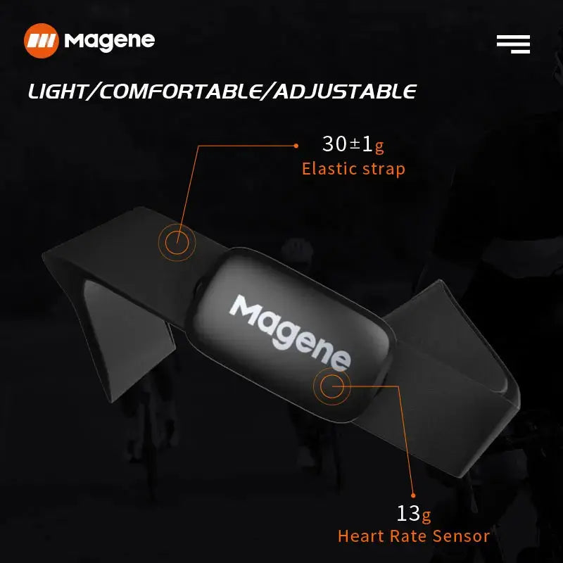 Magene Mover H64 Heart Rate Sensor Dual Mode ANT Bluetooth With Chest Strap Cycling Computer Bike forWahoo Garmin Sports Monitor Magene Fitness Store
