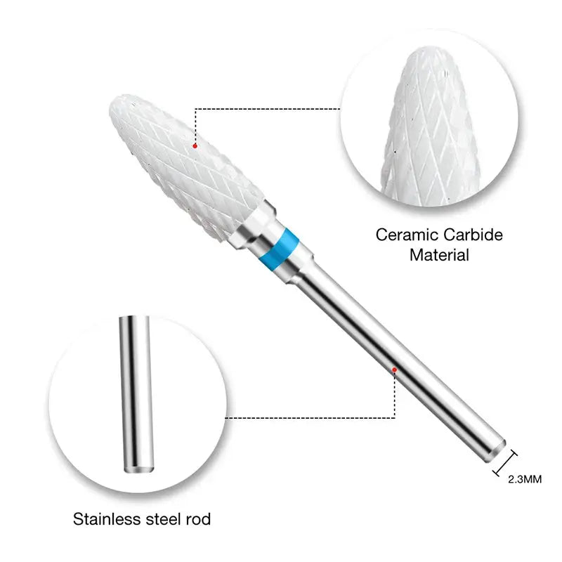 1pcs Ceramic Milling Cutter Nail Drill Bits Electric Manicure Drills Pedicure Mill Bits Machine Files Nail Art accessories Tool FUMOSIK .Nail Art Store