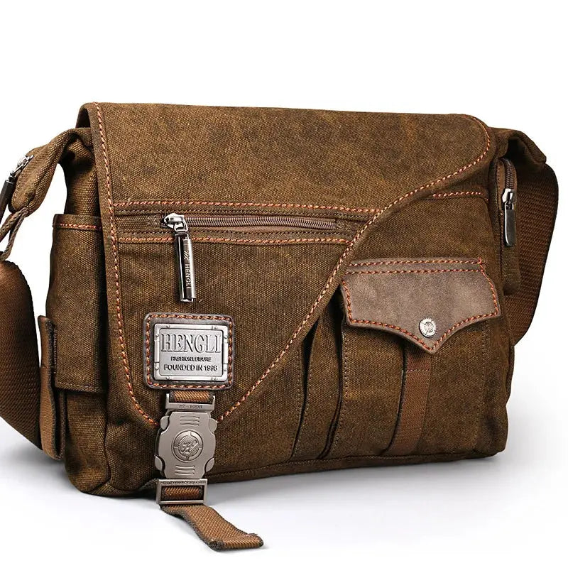 Ruil Men Canvas Multifunction Crossbody Bag Retro Handbags Travel Wear Resistance Shoulder Messenger Bags Leisure Package bolsa Ruil Official Store
