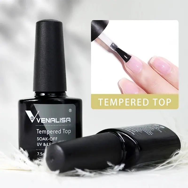 Hot Sell Venalisa Nail Art 7.5ml Tempered Top Coat Matt Top Primer Base Coat Color Gel Nail Polish UV Gel Soak Off Manicure VENALISA & CANNI Official Store