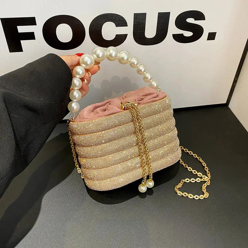 MOODS Luxury Evening Purses For Women Dazzling Pearl Beads Chain Crossbody Bag Dinner Party Clutch 2023 Luxury Designer Handbags The Moods Boutique Store