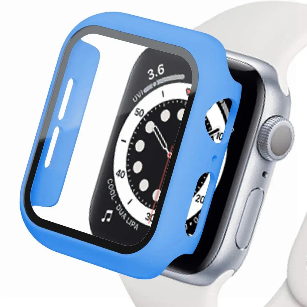 Tempered Glass+cover For Apple Watch Accessories 45mm 41mm 44mm 40mm 42mm Screen Protector Apple watch Case serie 9 4 5 6 SE 7 8 IWatch Bands Store