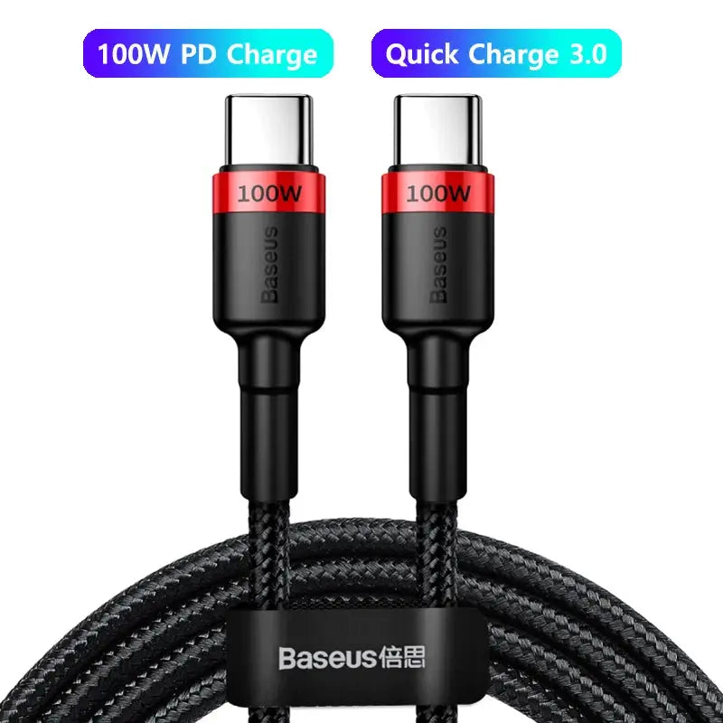 Baseus 100W/5A USB C To USB Type C Cable For iPhone 16 15 PD Fast Charging Charger Cord For Macbook Samsung Xiaomi Type-C Cable BASEUS Flagship Store