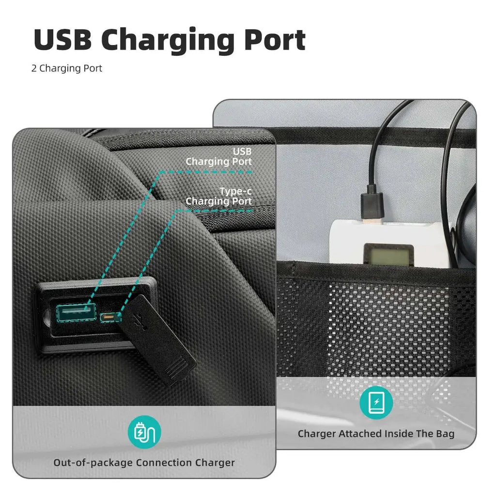 Heroic Knight Multifunctional Men's Backpack 15.6" Laptop Backpack Waterproof Large Capacity Work Travel Backpack with USB Port Heroic knight Official Store