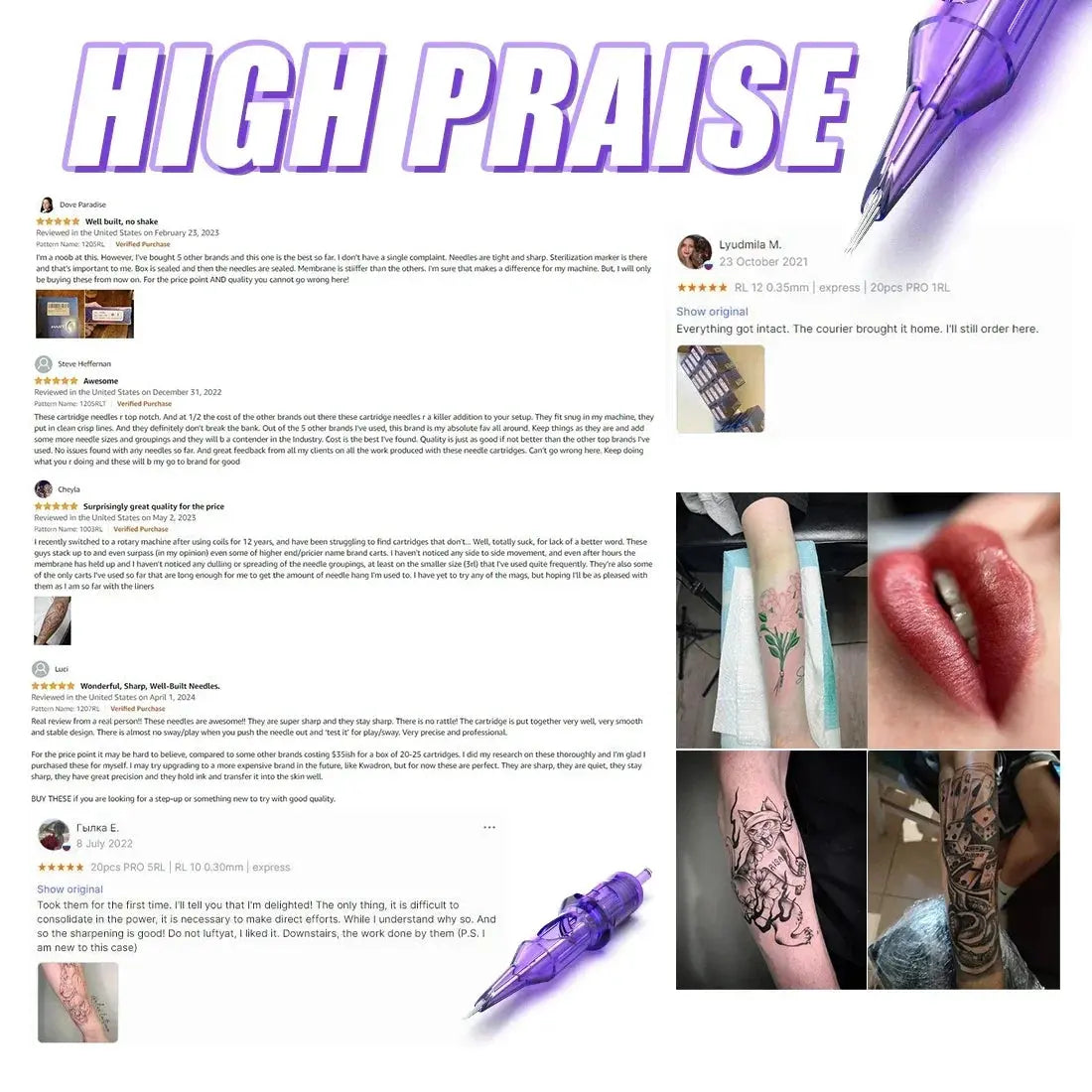 Mast Tattoo PRO Tattoo Cartridges RL/RLT Round Liner Disposable Safety Needles for Tattoo Machines 20pcs/lot Mast Tattoo Direct Store