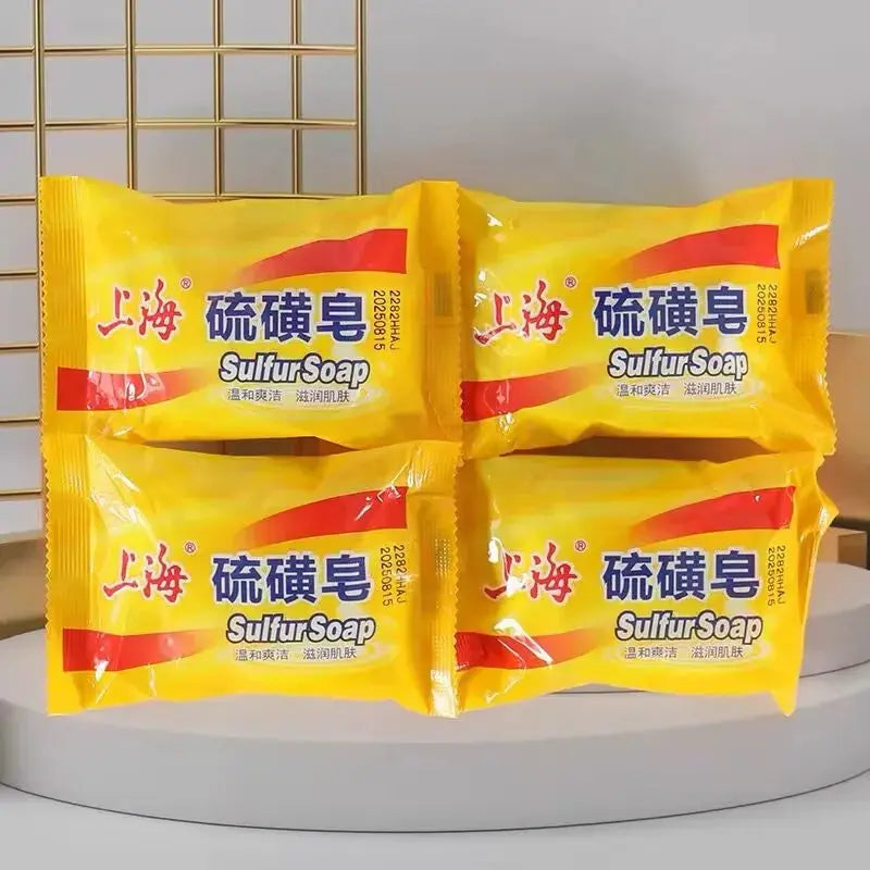 5PCS Shanghai Sulfur soap Bath soap Clean wash hands and face clean unisex soap behind the skin face deep clean Shop11033346488 Store