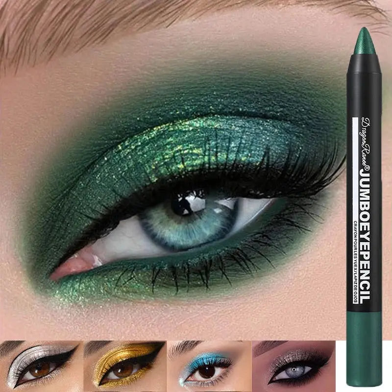 Smoky Dark Green Eyeshadow Pencil Stick Waterproof Pearlescent 12 Colors Metallic Glitter Eye Shadow Highlighter Pen Makeup Tool HMEINA Store