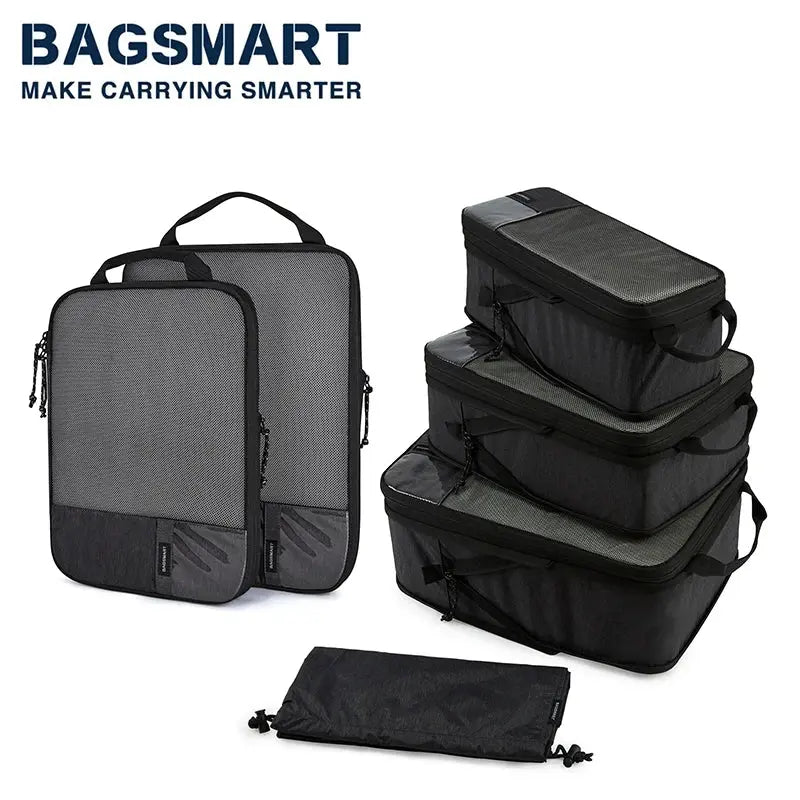 2-6 PCS Compression Packing Cubes BAGSMART Men Travel Expandable Luggage Organizer Carry on Luggage Packing Organizers for Women BAGSMART Official Store