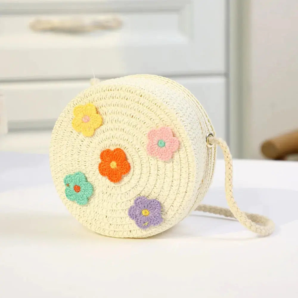 Children Straw Beach Bag Cute Heart Pattern Shoulder Bag Straw Crossbody Bag Handbag Baby Coin Purse Casual Messenger Bag Fashion Bags Store Store
