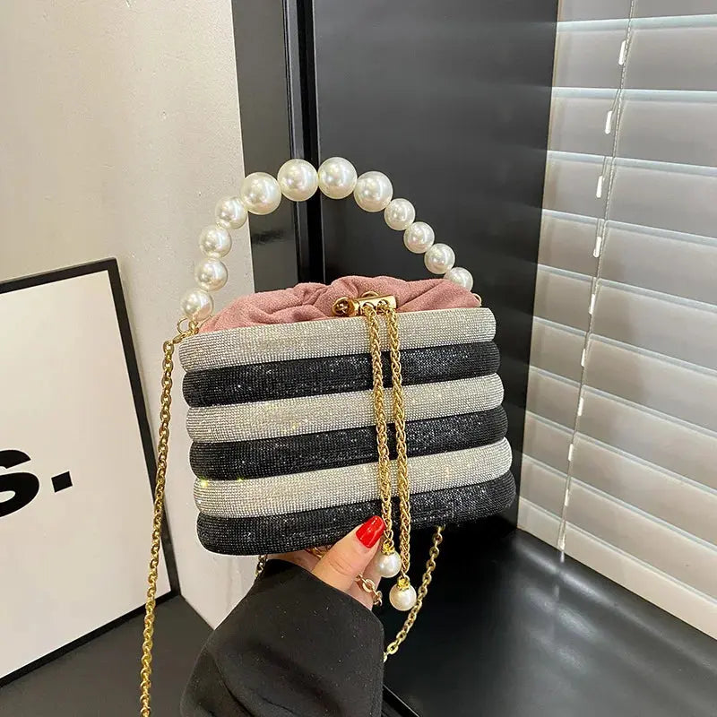 MOODS Luxury Evening Purses For Women Dazzling Pearl Beads Chain Crossbody Bag Dinner Party Clutch 2023 Luxury Designer Handbags The Moods Boutique Store