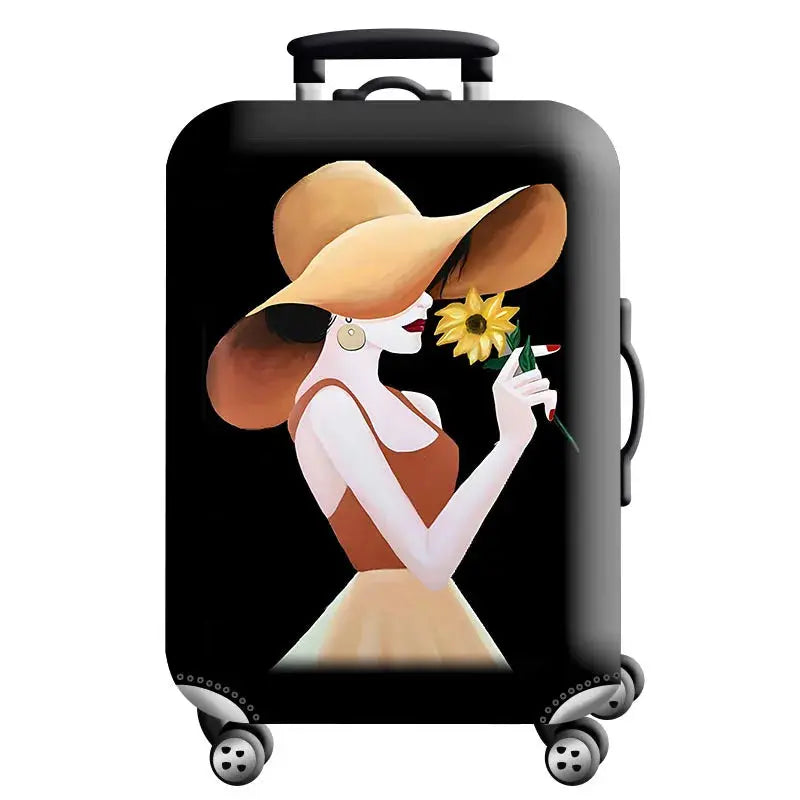 Luggage Cover Stretch Fabric Suitcase Protector Baggage Dust Case Cover Suitable for18-32 Inch Suitcase Case Travel Organizer QUEENSHOW Bag Store