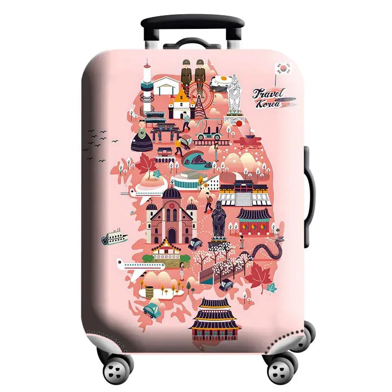 Luggage Cover Stretch Fabric Suitcase Protector Baggage Dust Case Cover Suitable for18-32 Inch Suitcase Case Travel Organizer QUEENSHOW Bag Store