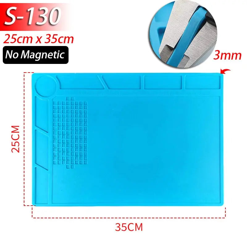 Soldering Station Mat Silicone Work Mat Heat Resistant 932°F Anti-Static Magnetic Mat for Electronic Phone Laptop Watch Repair Dikkamon Store