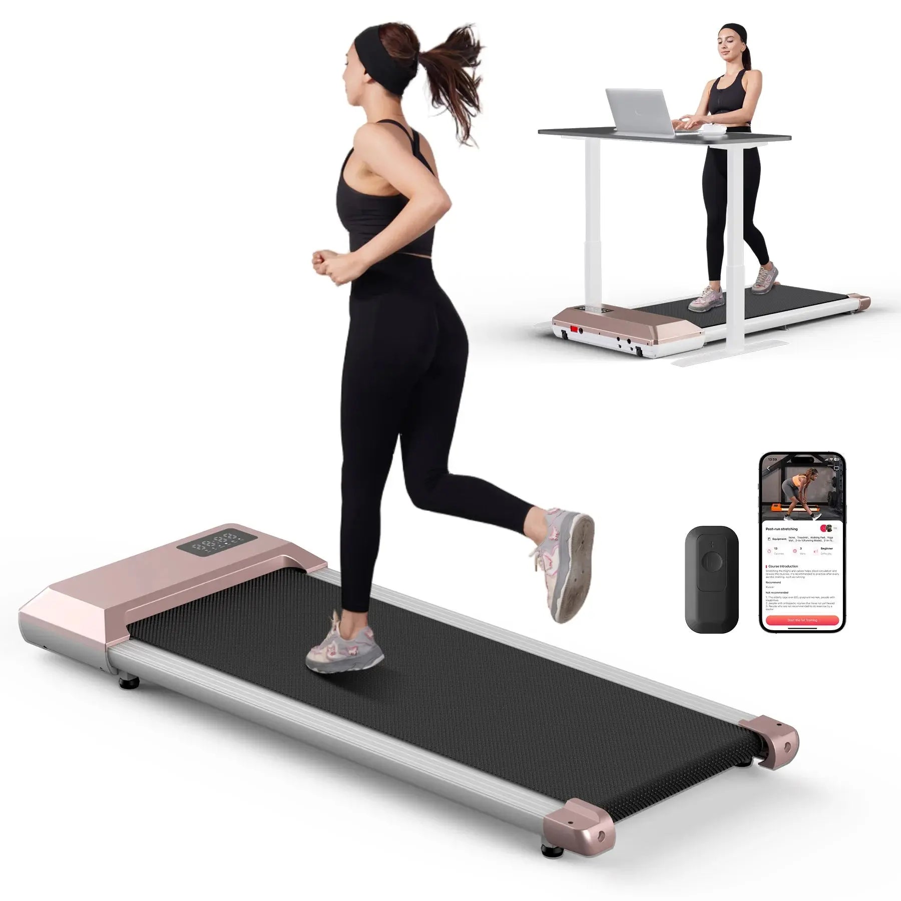 300lbs Treadmill for Home 2.5HP Treadmills Walking Pad LCD Digital Data Display 2in1 Walking Running Fitness Exercise Machine Healthy Fitness Sport Store