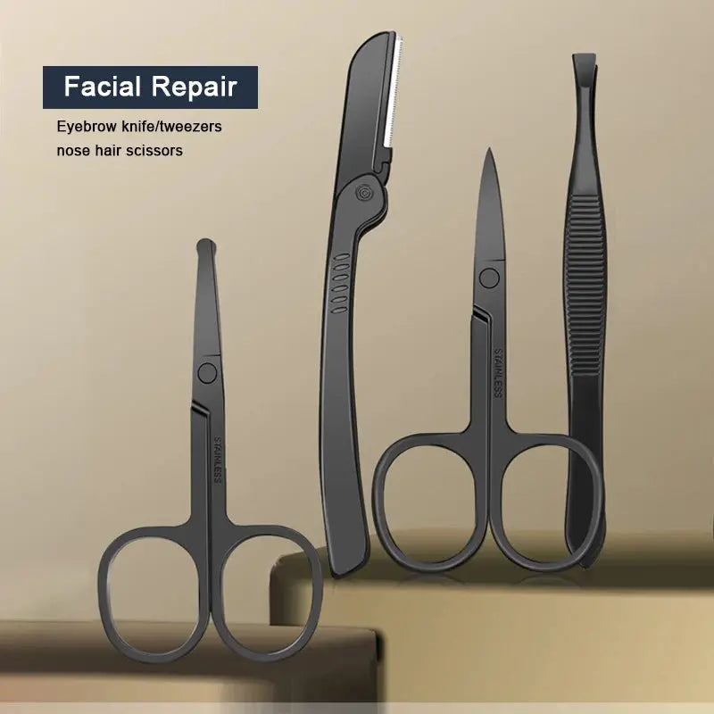 8/12/15/20/24 pcs Manicure Cutters Nail Clipper Set Household Stainless Steel Ear Spoon Pedicure Scissors Tool For Beauty Grimms Store