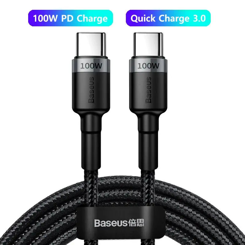 Baseus 100W/5A USB C To USB Type C Cable For iPhone 16 15 PD Fast Charging Charger Cord For Macbook Samsung Xiaomi Type-C Cable BASEUS Flagship Store