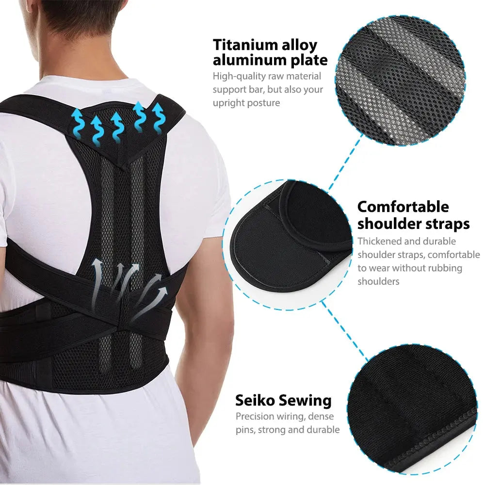 Back Brace Posture Corrector Belt for Women & Men Back Lumbar Support, Adjustable Shoulder Posture Support for Improve Scoliosis LH Better Choice Store