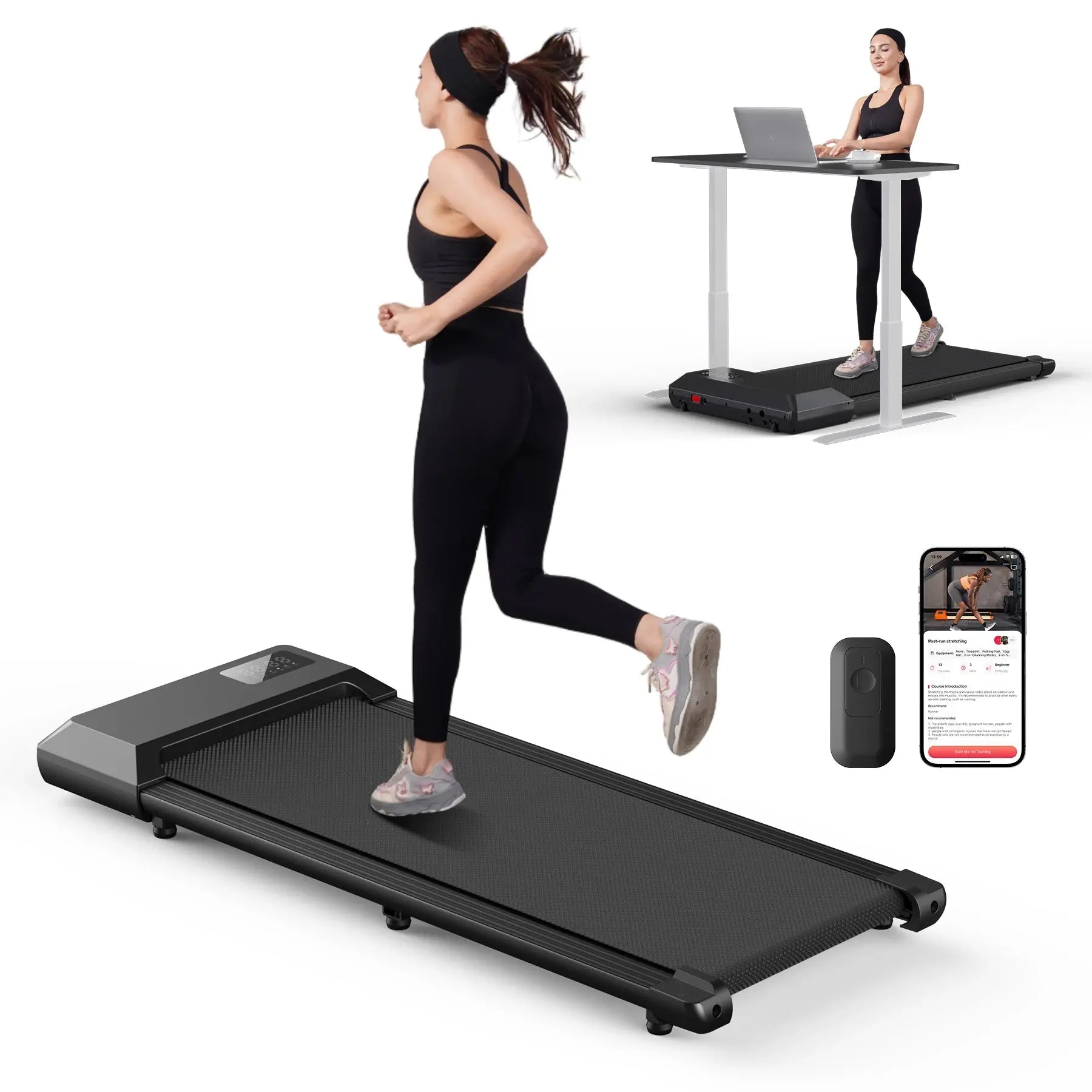 300lbs Treadmill for Home 2.5HP Treadmills Walking Pad LCD Digital Data Display 2in1 Walking Running Fitness Exercise Machine Healthy Fitness Sport Store