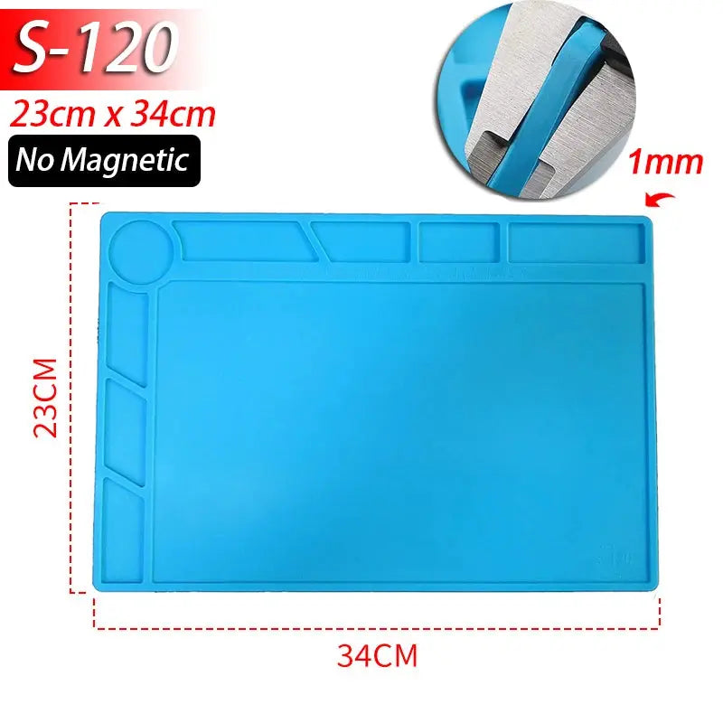 Soldering Station Mat Silicone Work Mat Heat Resistant 932°F Anti-Static Magnetic Mat for Electronic Phone Laptop Watch Repair Dikkamon Store