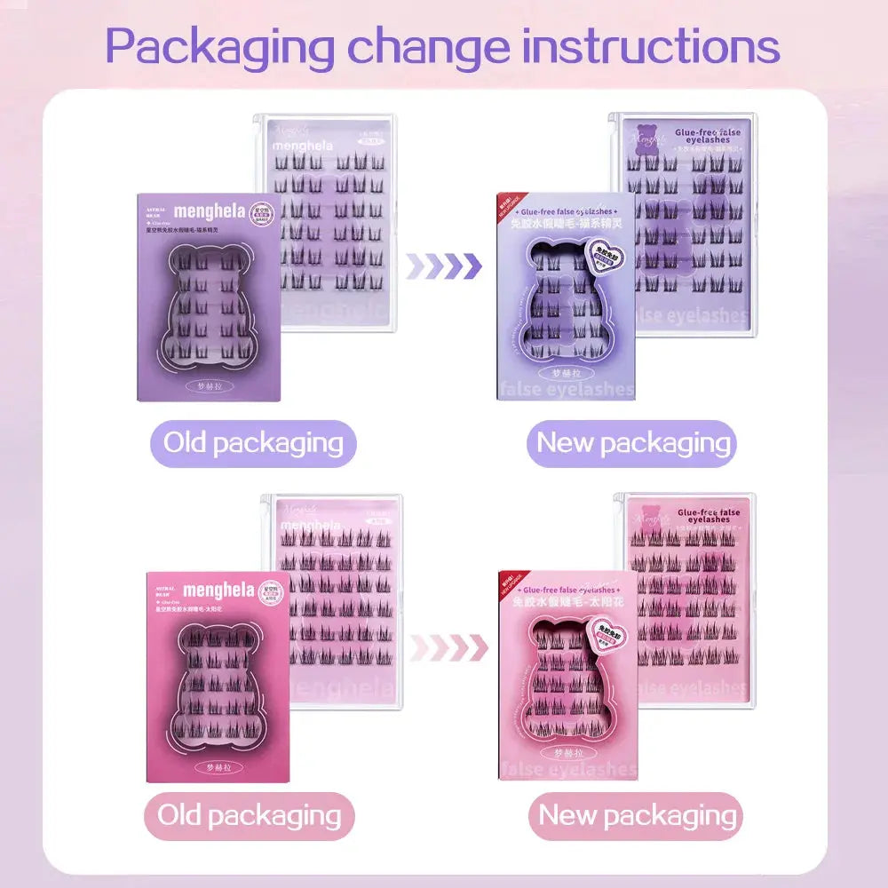 Fairy Glue-free False Eyelashes Easy To Rebound No Need To Remove Segmented Thin Stems Suitable For Novice DIY MENGHELA Eyelashe Gege Bear Cosmetics Store
