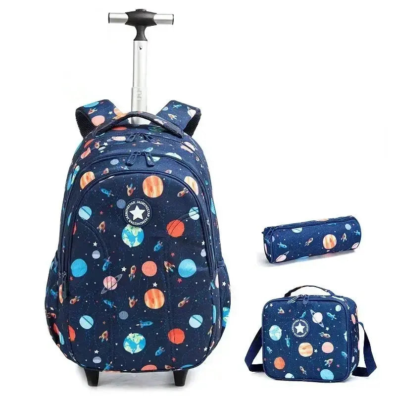Girls School Backpack Child Wheeled Bag Set for Boys Roller Bag Rolling Luggage School Trolley Backpack with Lunch Bag Insulated KOKOCAT Dropshipping Store
