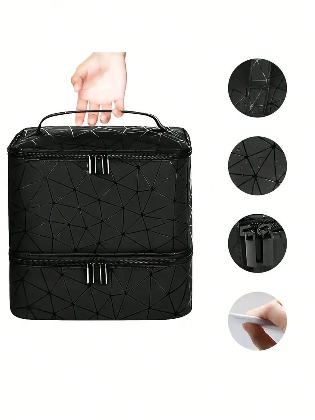 Women's Portable Double-layer Nail Polish Storage Bag Organizer Travel Essential Oil Storage Box Multi-function Storage Bag Zilla Bag Store