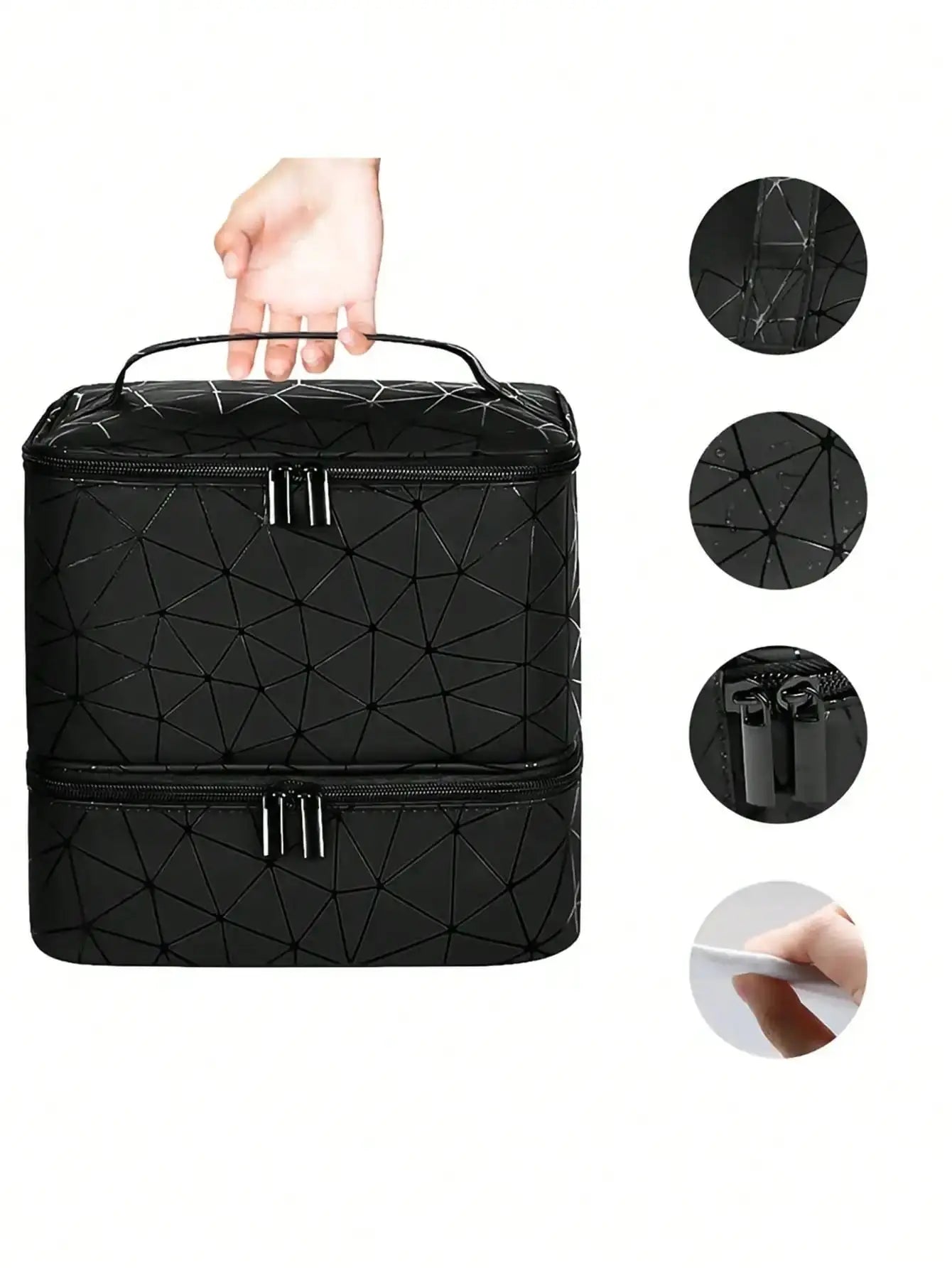 Women's Portable Double-layer Nail Polish Storage Bag Organizer Travel Essential Oil Storage Box Multi-function Storage Bag Zilla Bag Store