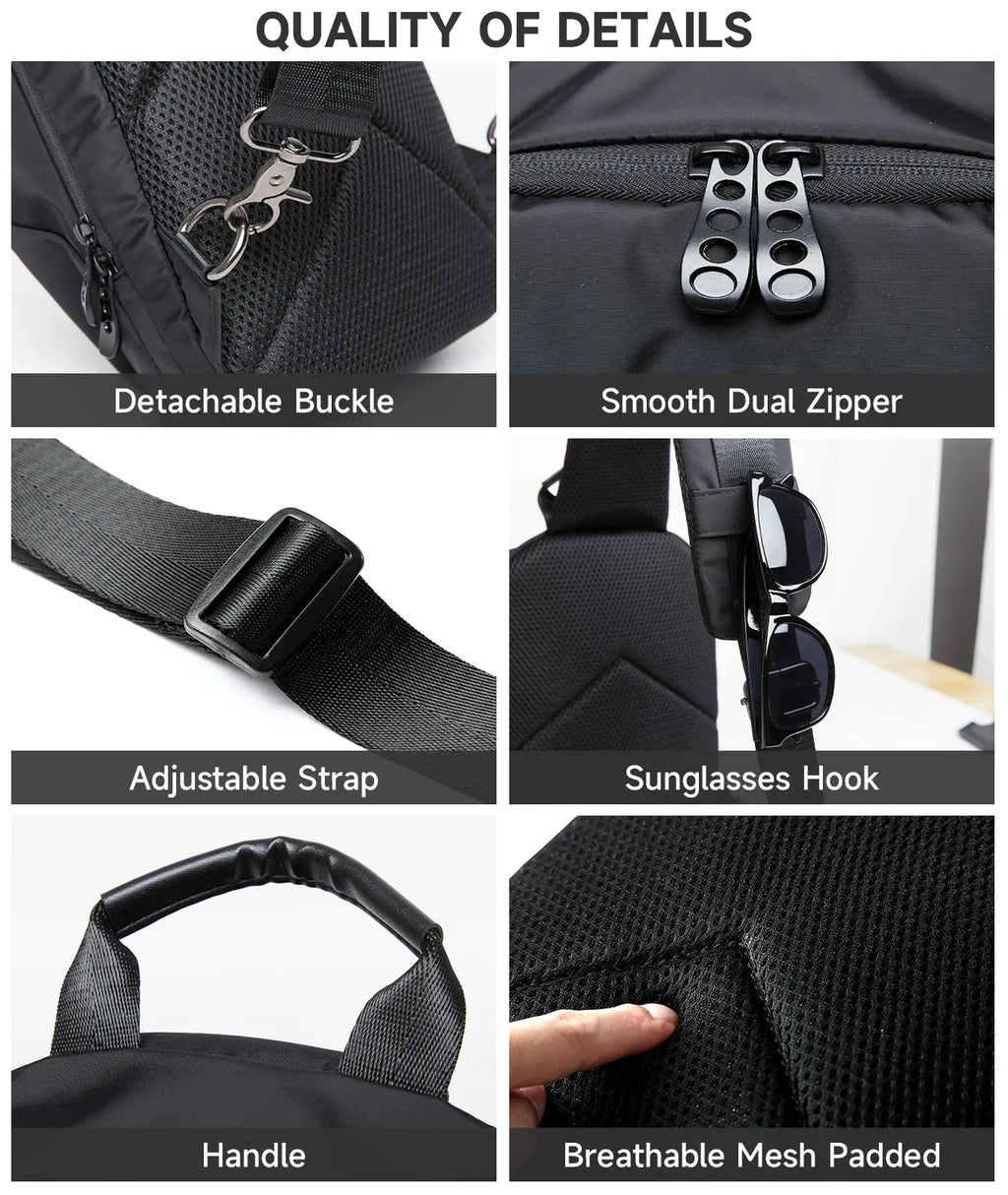 MOYYI Simple Fashion Waterproof Nylon Man Sling Bag Best Lightweight Crossbody Chest Bag Women Sport Travel One Shoulder Bag MOYYI Official Store