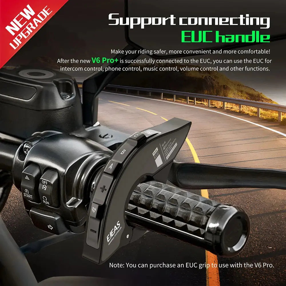 EJEAS V6 PRO+/PLUS Motorcycle Helmet Bluetooth Walkie Talkie 6 Rider Distance 800 Meters Waterproof IP67 EAuto Global Store