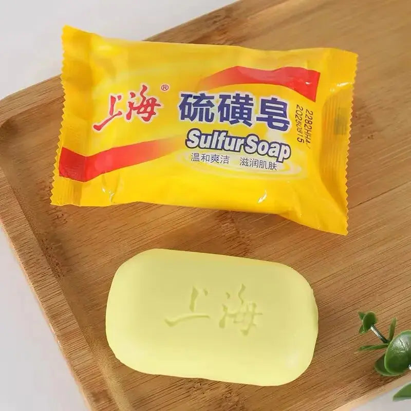 5PCS Shanghai Sulfur soap Bath soap Clean wash hands and face clean unisex soap behind the skin face deep clean Shop11033346488 Store