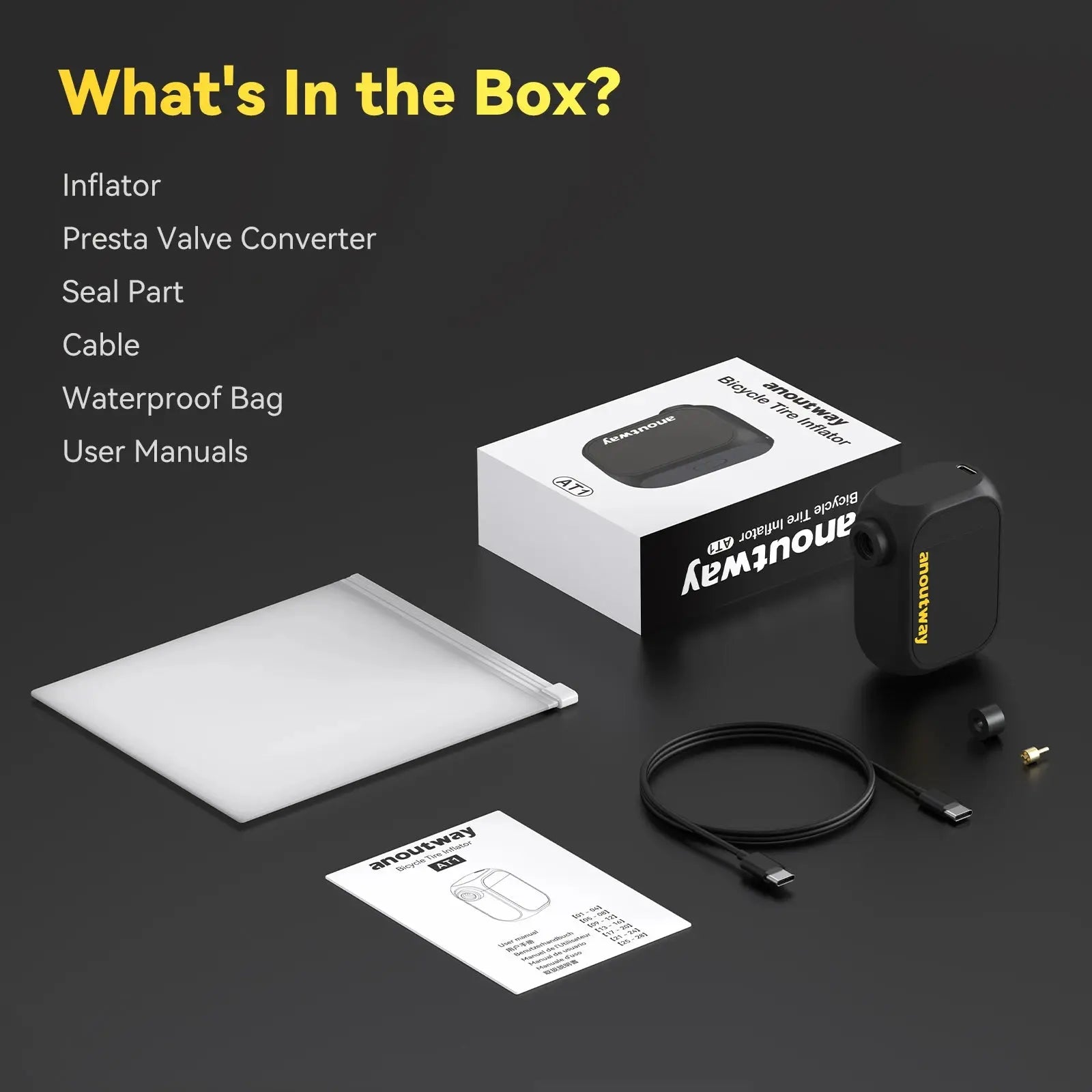 Mini Portable Bicycle Pump Rechargeable Air Inflator 100PSI 5V Type-C Bike Accessories for Bike Schrader Presta Tires AS100 CYCPLUS Choice Store