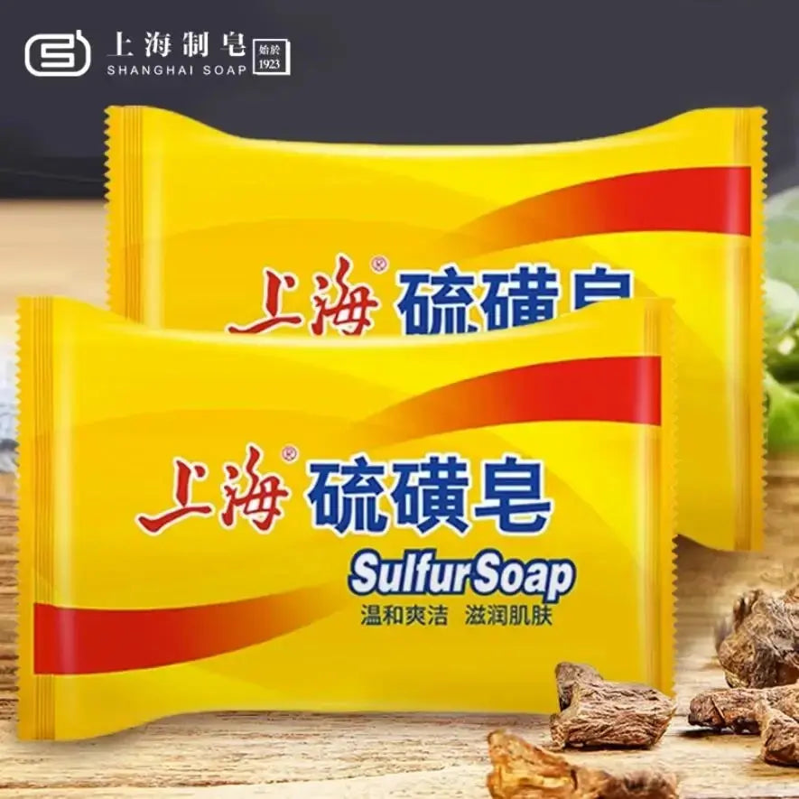 5PCS Shanghai Sulfur soap Bath soap Clean wash hands and face clean unisex soap behind the skin face deep clean Shop11033346488 Store