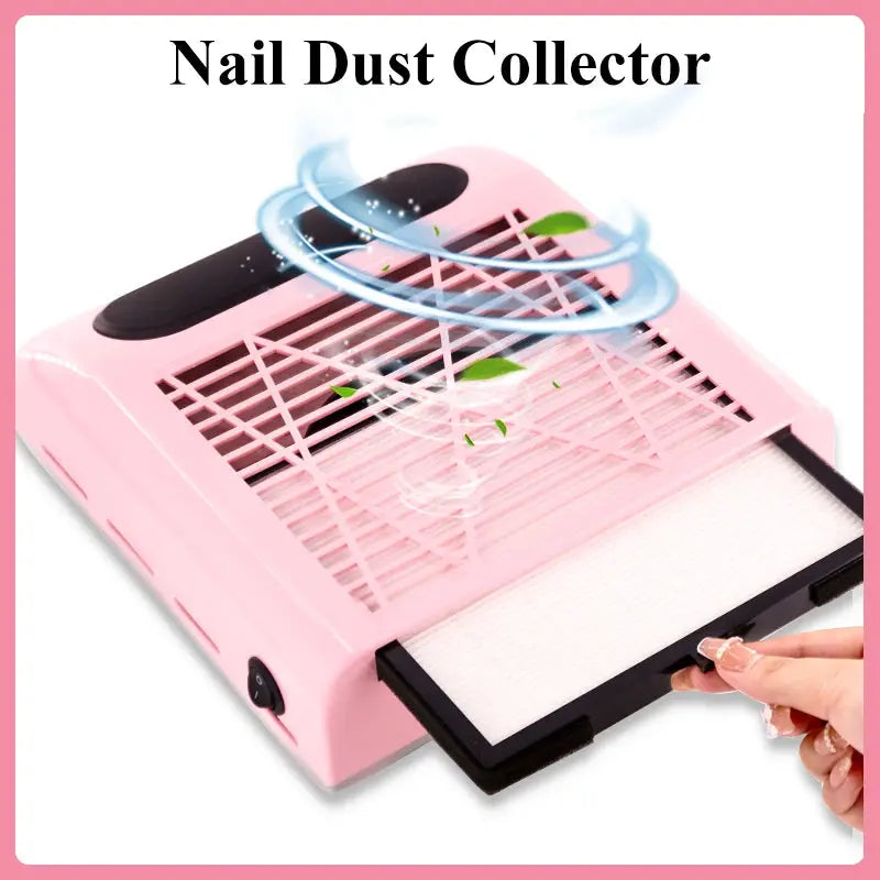 Nail Dust Collector Manicure Machine Tools Strong Power Nail Vacuum Cleaner With Remove Filter Nail Extractor Fan Nail Art Tool Nial Art Salon Store