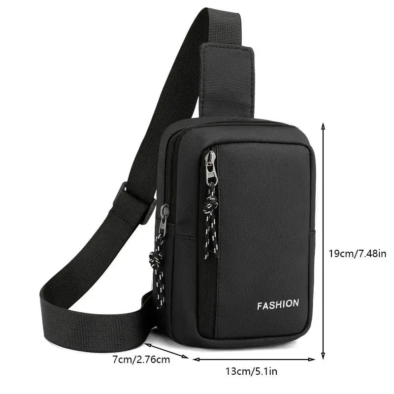 Travel Men's Handbags USB Chest Bag Designer Messenger Crossbody Bags Water-Proof Shoulder Bag Diagonal Package Sports Back Pack QUEENSHOW Bag Store