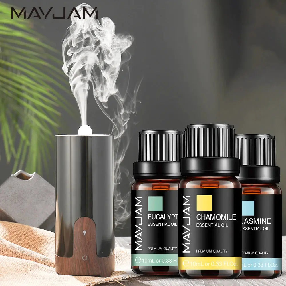 MAYJAM 10ML Lavender Lemongrass Jasmine Vanilla Eucalyptus Rose Lemon Essential Oil For Humidifier Diffuser Candle Making MAYJAM Official Store