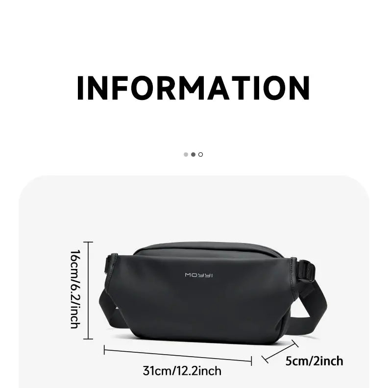 Fashionable Solid Waterproof  Men's Crossbody Shoulder Bag Daily Travel Sports Fanny Pack Bumbag Trend Phone Waist Bag MATE ELAN Official Store