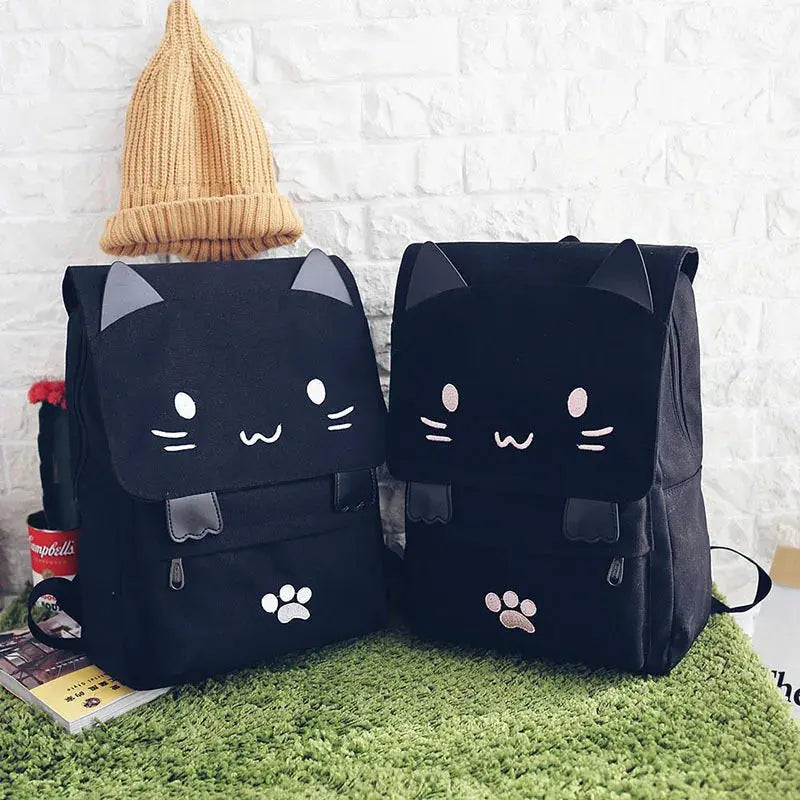 Japanese Stupid Cute 3D Cat Large Capacity Book Bag, Girl Cartoon Backpack, Women's Backpacks FXZLLQ Ing Store