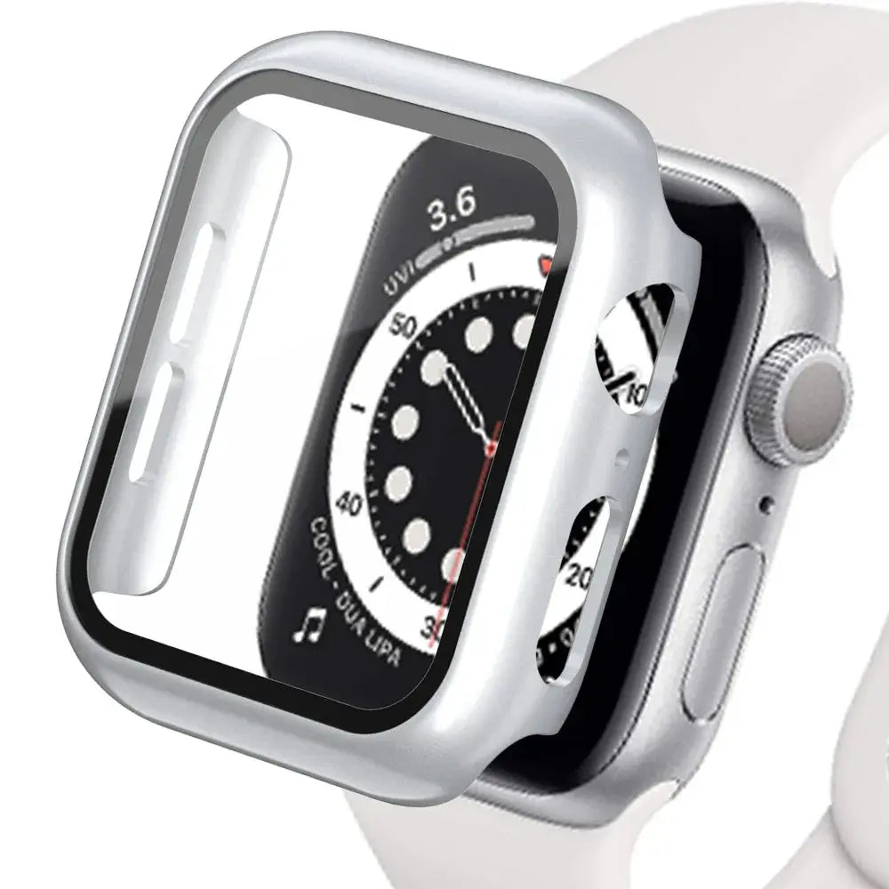 Tempered Glass+cover For Apple Watch Accessories 45mm 41mm 44mm 40mm 42mm Screen Protector Apple watch Case serie 9 4 5 6 SE 7 8 IWatch Bands Store