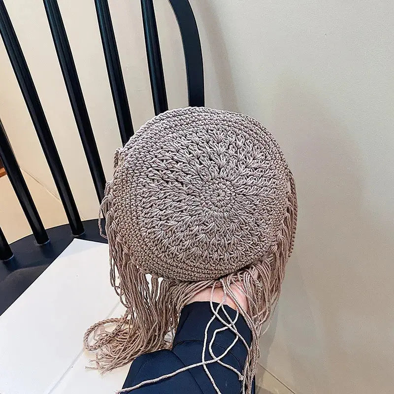 Handmade Cotton Woven Knitted Tassel Crossbody Bag Vintage Shoulder Messenger Bag Female Fashion Beach Summer Handbags 2023 bag Angel LOVE Bag Store