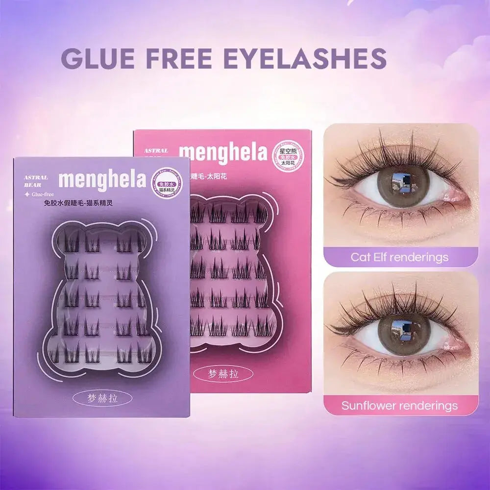 Fairy Glue-free False Eyelashes Easy To Rebound No Need To Remove Segmented Thin Stems Suitable For Novice DIY MENGHELA Eyelashe Gege Bear Cosmetics Store