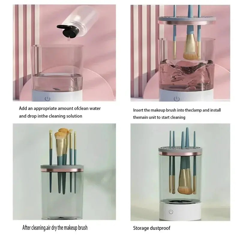 USB Plug Portable Electric Makeup Brush Cleaner with Rubber Makeup Machine Electric USB Quick Cleaner Cleaning Brush Collar Brus Shop1104044015 Store