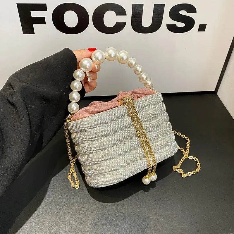 MOODS Luxury Evening Purses For Women Dazzling Pearl Beads Chain Crossbody Bag Dinner Party Clutch 2023 Luxury Designer Handbags The Moods Boutique Store