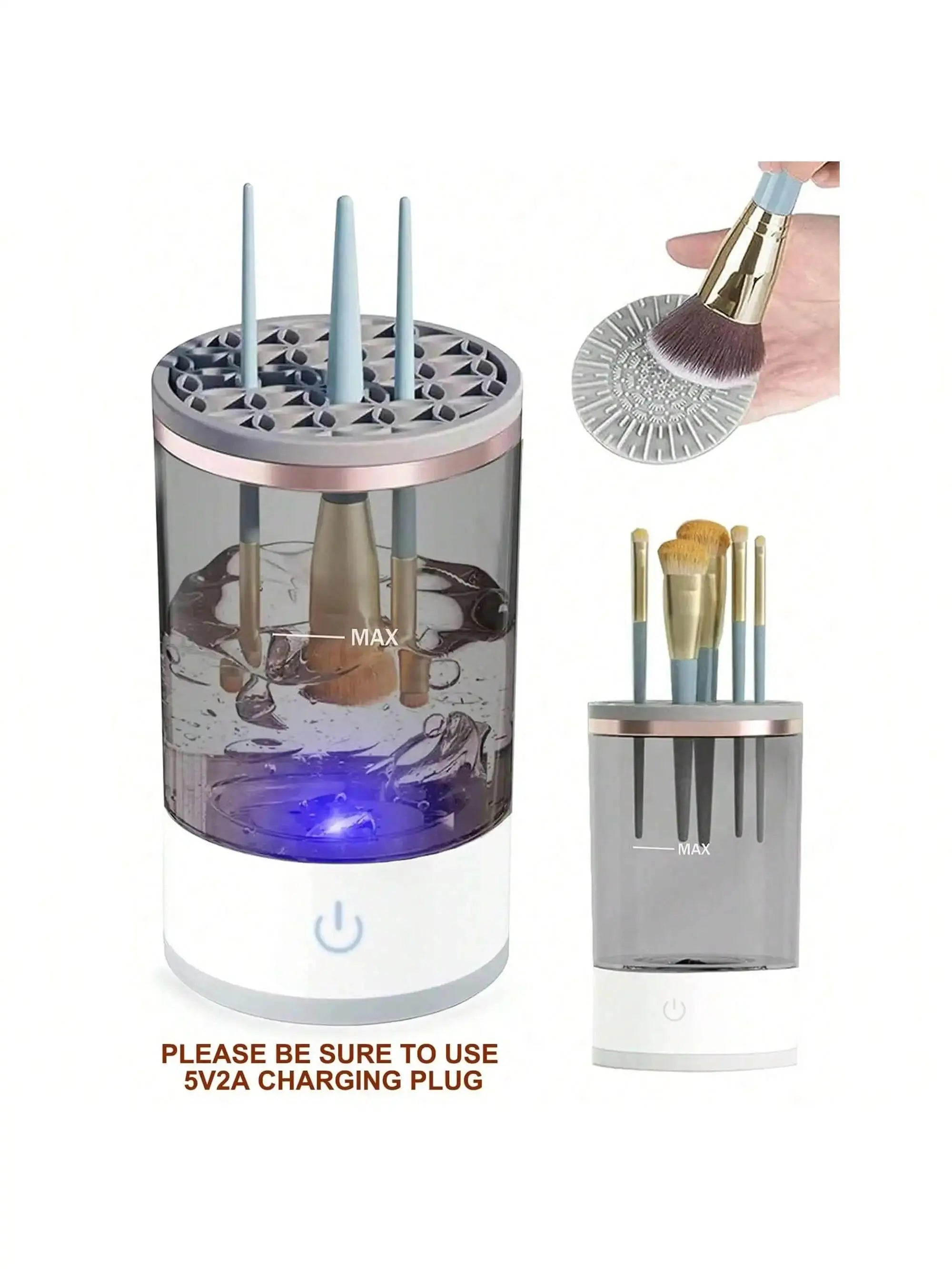 USB Plug Portable Electric Makeup Brush Cleaner with Rubber Makeup Machine Electric USB Quick Cleaner Cleaning Brush Collar Brus Shop1104044015 Store